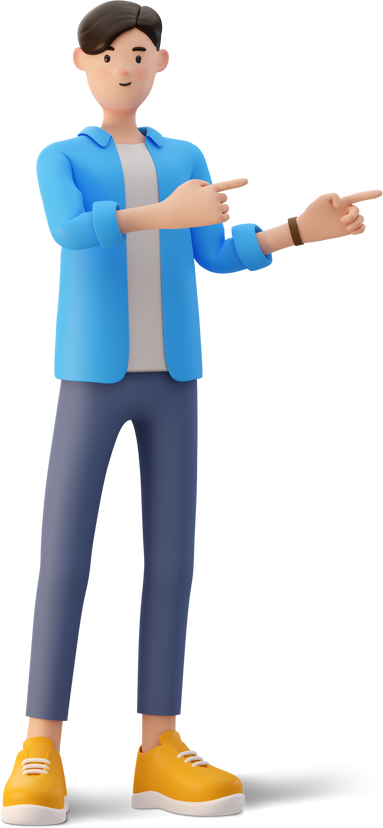 Blue Shirt Man 3D Illustration