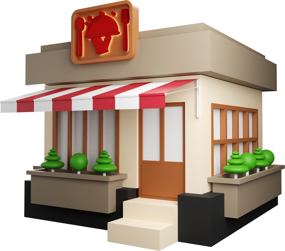 restaurant 3d illustration