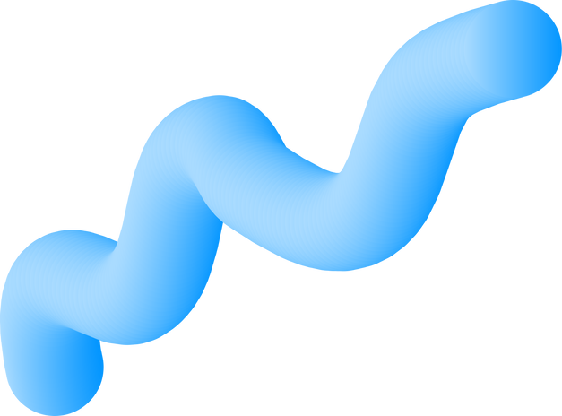 3D blue squiggle element