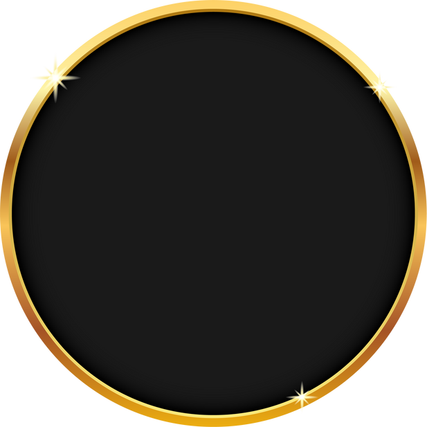 Black Circle with a Shiny Golf Frame